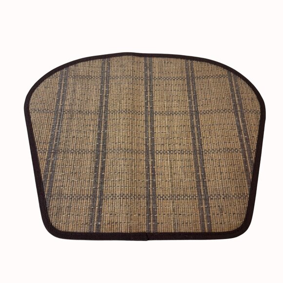 Woven Tan Bamboo Trapezoid Placemats Rustic Farmhouse Kitchen Table Mats - Picture 6 of 13